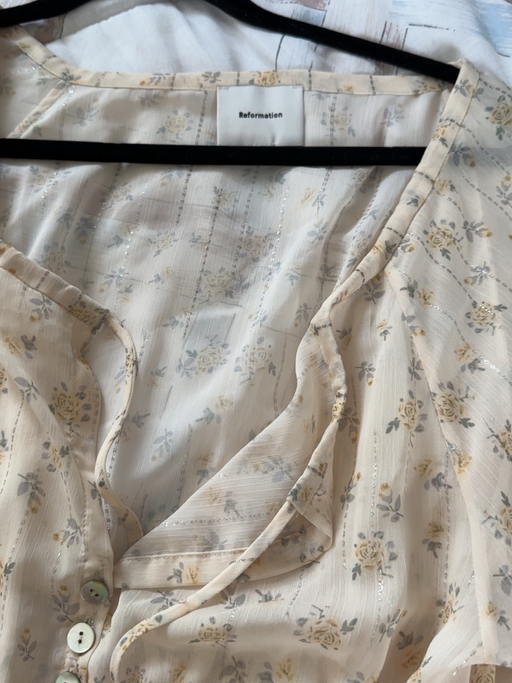 Reformation Cream Floral Maxi Dress - Picture 5 of 8